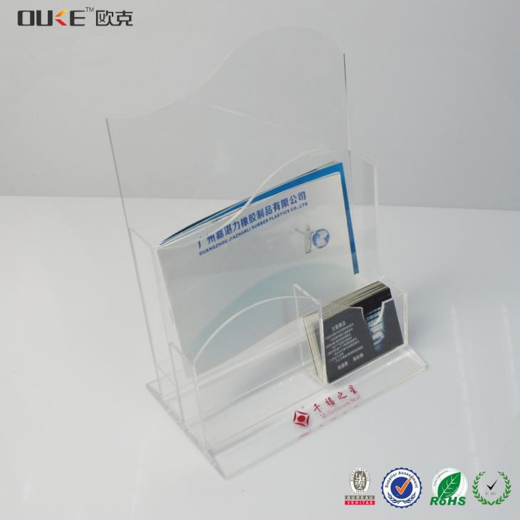 Countertop Customized A4 Acrylic Brochure Display Holders Brochure Stand