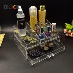 Clear Acrylic Μακιγιάζ Organizer Cube Μακιγιάζ Organizer με Διαχωριστικά