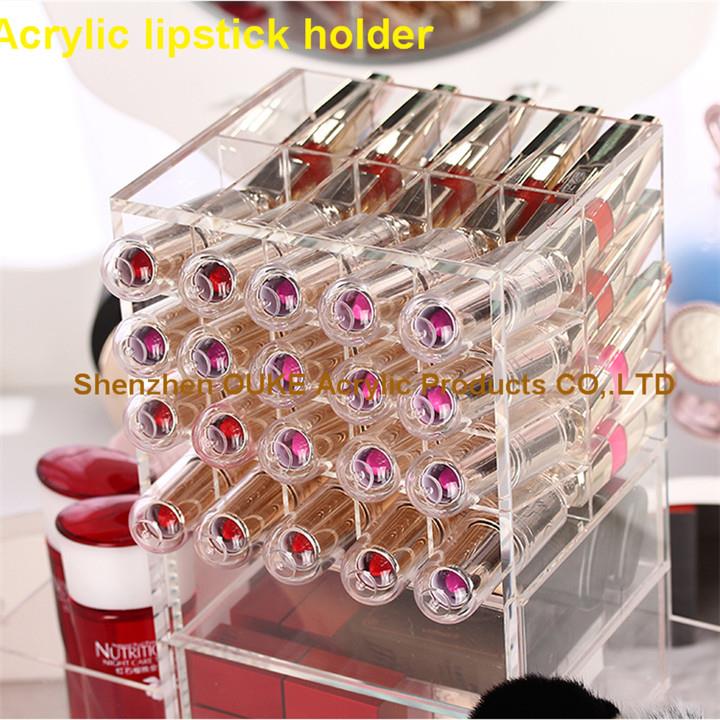 Acrylic makeup organzier lipstick holder