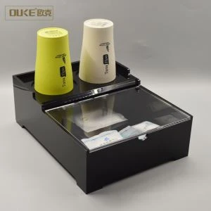 Προσαρμοσμένο μαύρο Clear Acrylic Hotel Supplies κουτιά αποθήκευσης